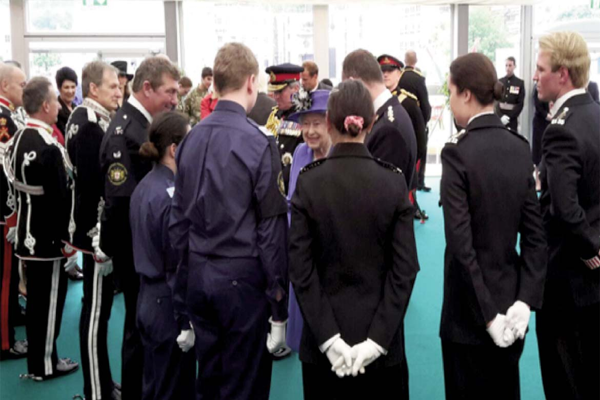 Police cadets meet the queen