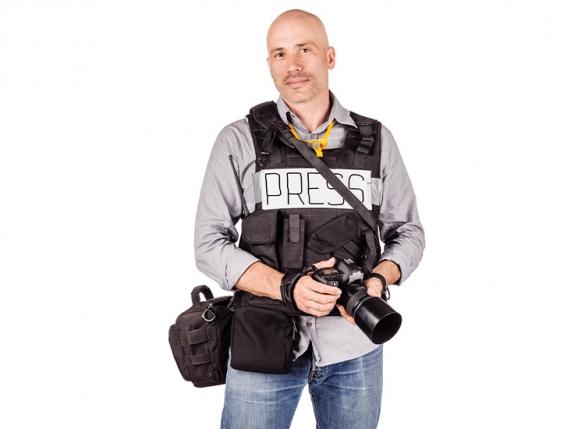journalist with cameras