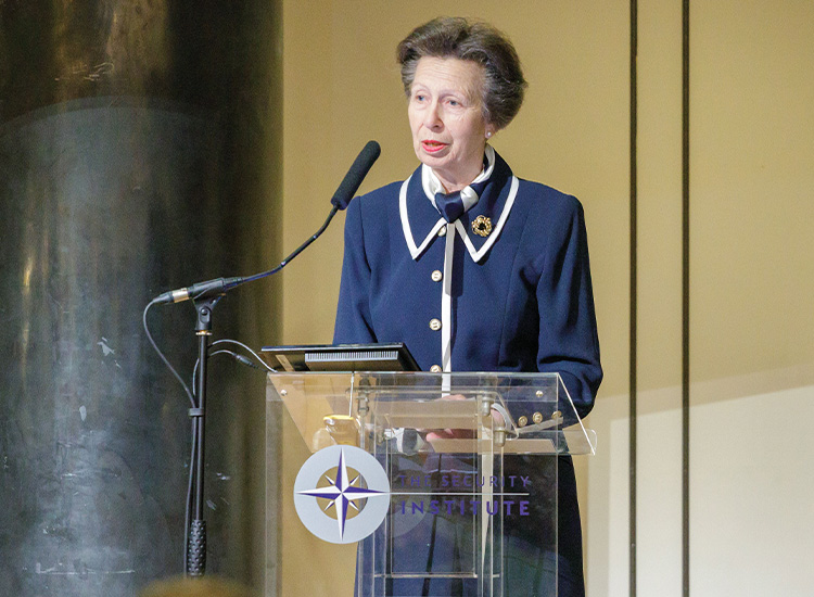 Princess Anne speaking at Security Institute AGM